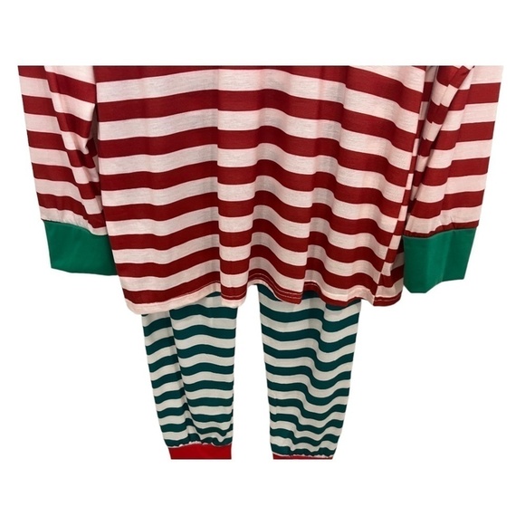 Christmas Pajamas UNISEX Red and Green Stripe 100% Cotton NWOT - Picture 6 of 7
